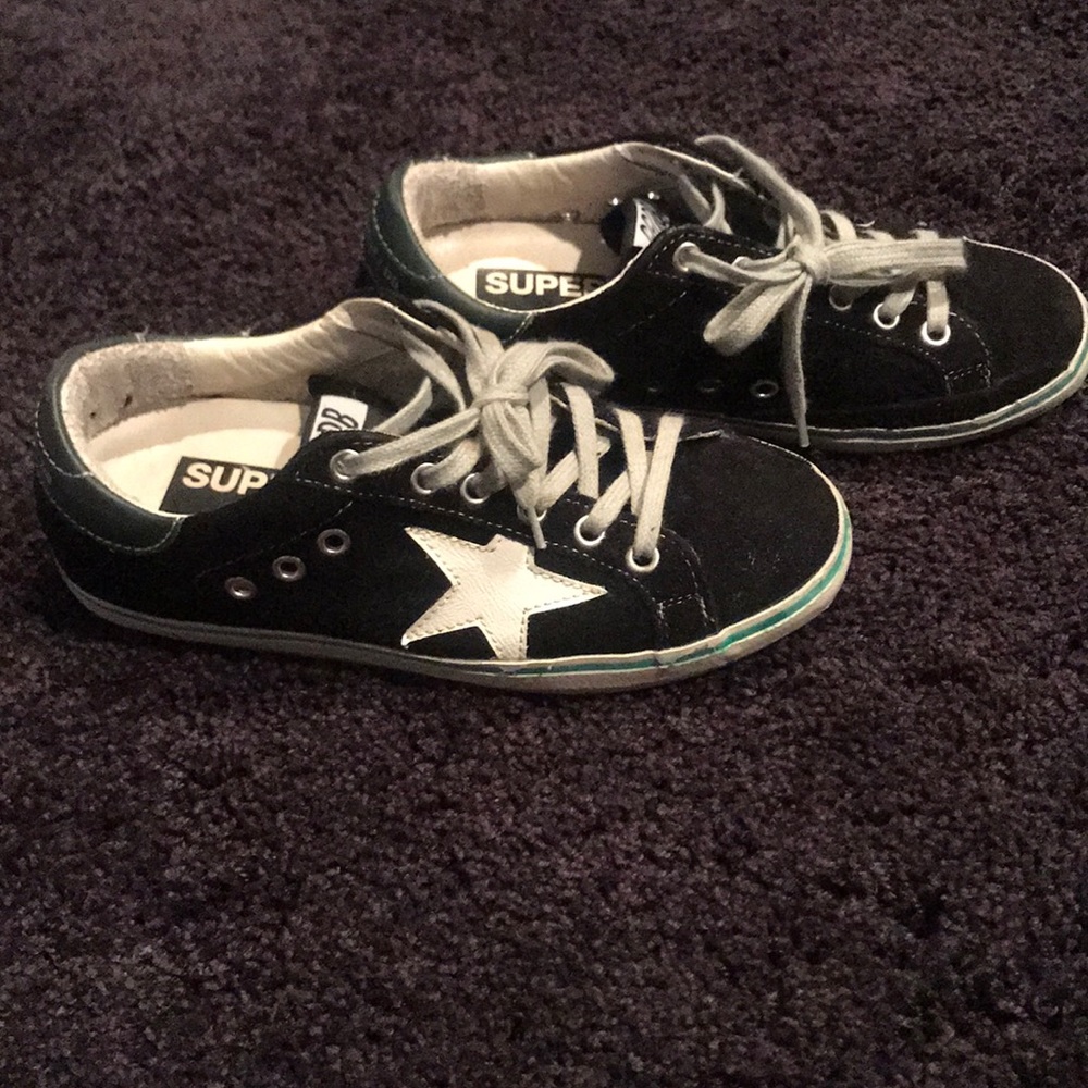 Golden Goose Black suede low top sneakers